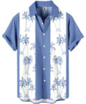 Palm Tree Hawaiian Shirt – Blue and White – Moonbestprint