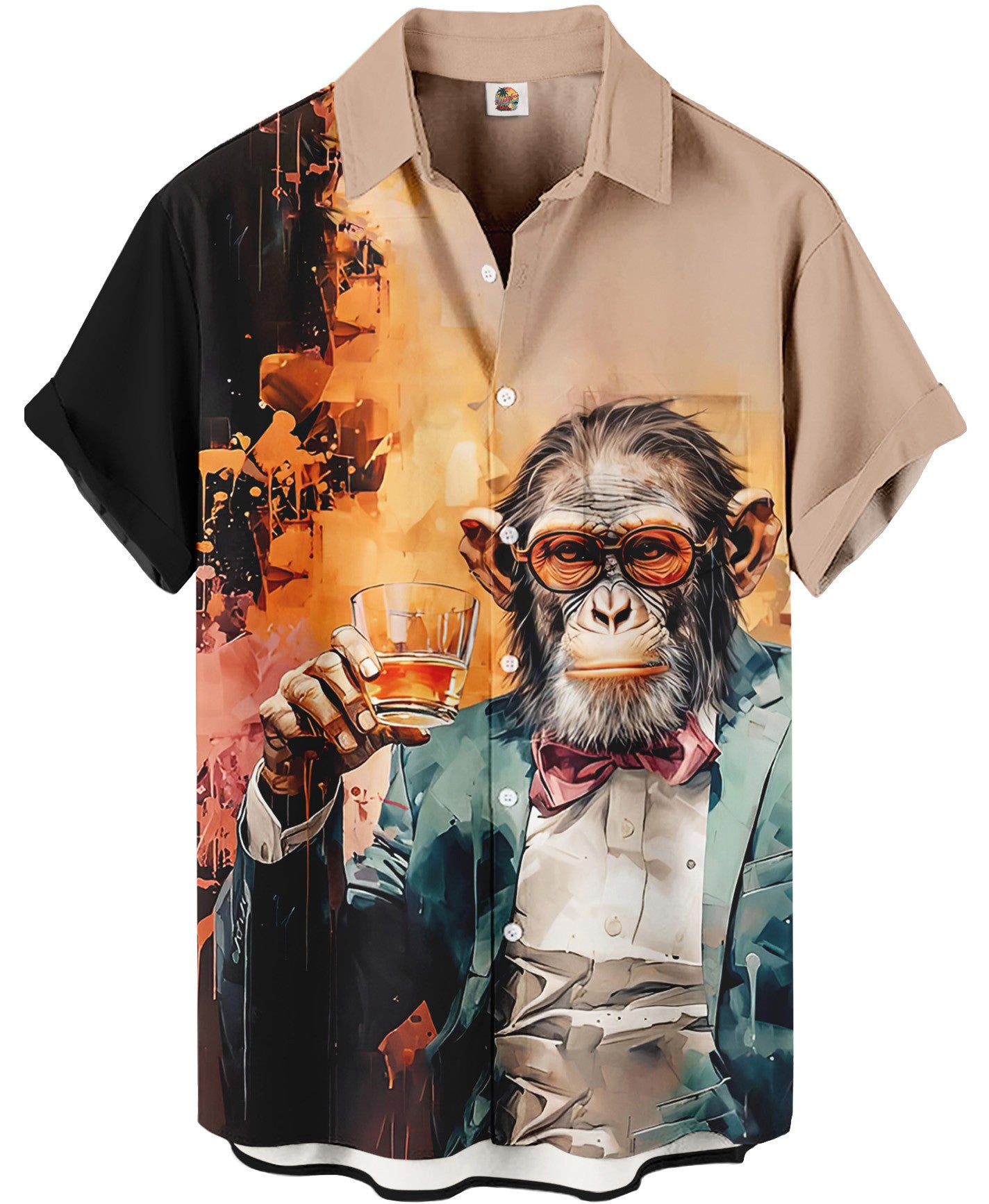 Summer Novelty Bowling Style Beige Black Hawaiian Shirt – Moonbestprint