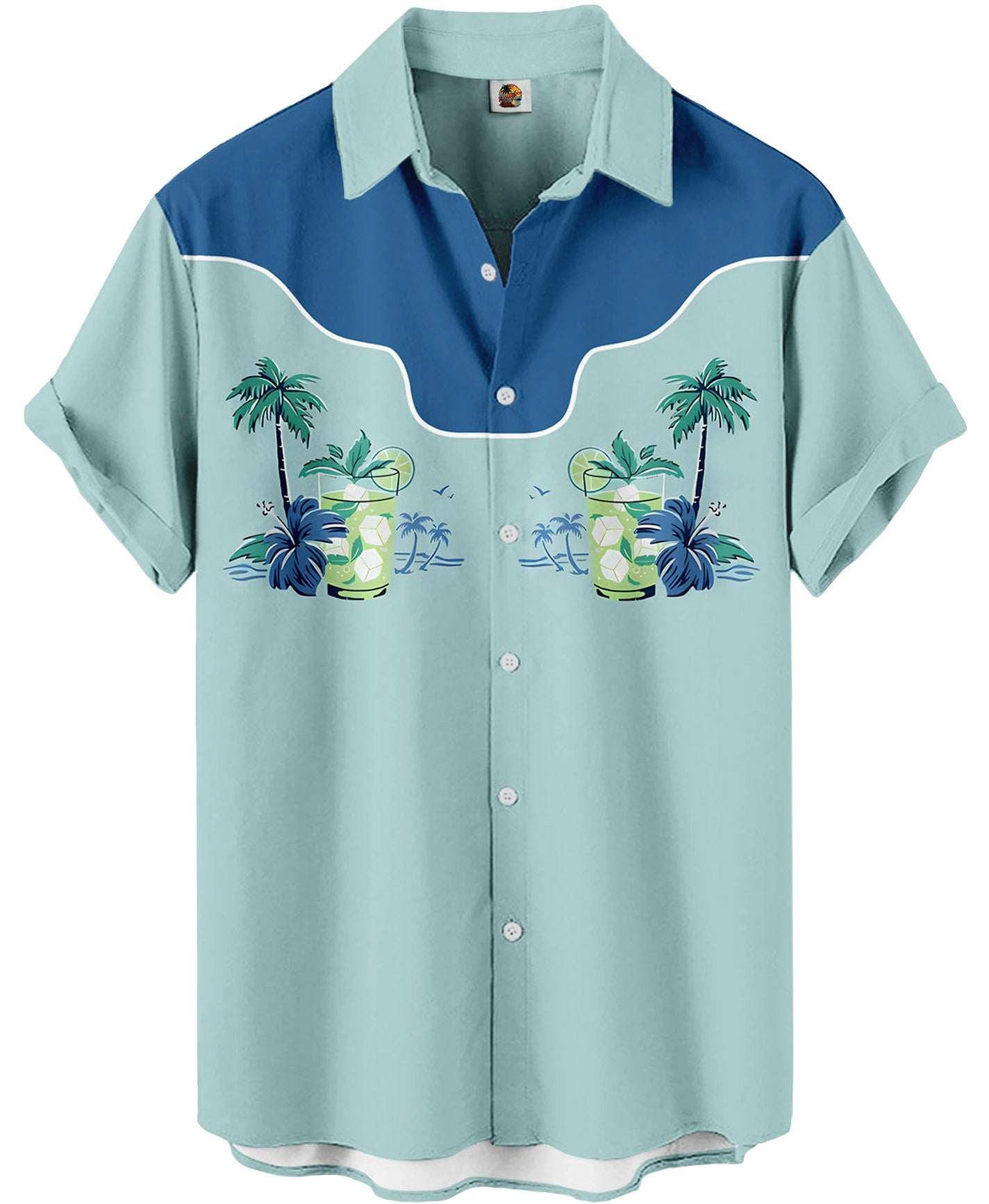 Tropical Print Palm Trees Mint Green Casual Beach Wear Hawaiian Shirt – Moonbestprint