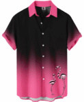 Black Pink Ombre Flamingo Print Casual Hawaiian Shirt – Moonbestprint