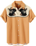 Western Cowboy Gorilla Print Tan Color Hawaiian Shirt – Moonbestprint