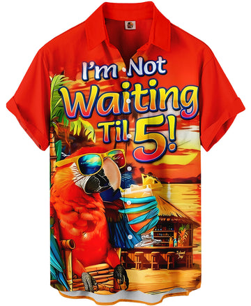 Parrot Beach I'm Not Waiting Till 5 Red Tropical Print Hawaiian Shirt – Moonbestprint