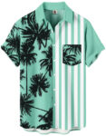 Mint Green Hawaiian Shirt – Palm Tree Print – Moonbestprint