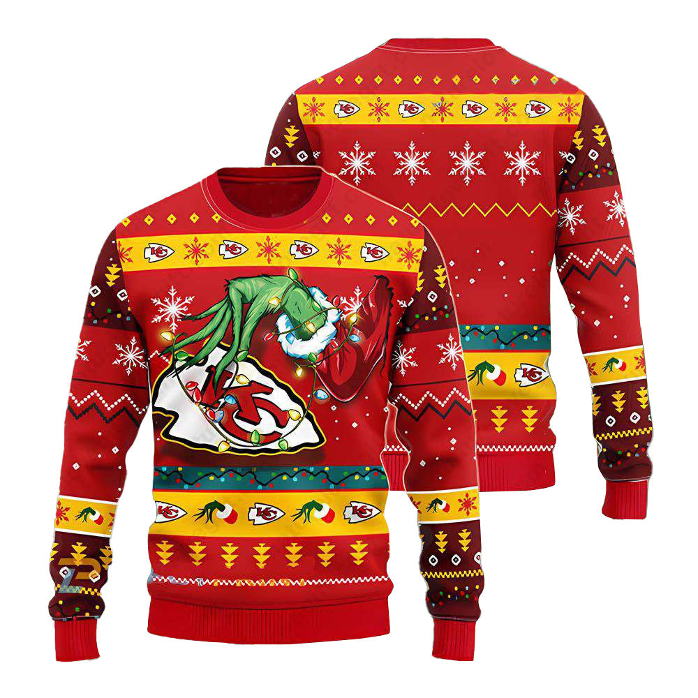 Kansas City Chiefs Grinch Christmas Ugly Sweater – Moonbestprint