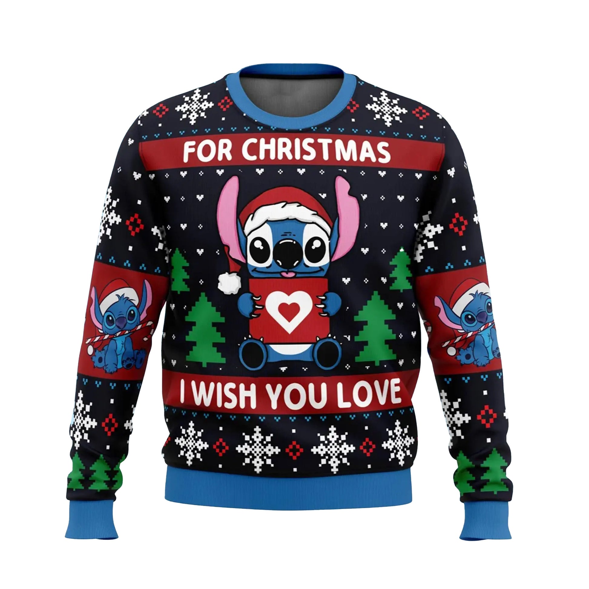 Stitch For Christmas I Wish You Love Ugly Christmas Sweater – Moonbestprint