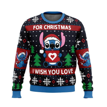 Stitch For Christmas I Wish You Love Ugly Christmas Sweater – Moonbestprint