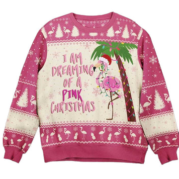 Flamingo I Am Dreaming Of A Pink Christmas Ugly Sweater – Moonbestprint
