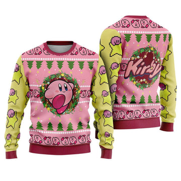 Kirby Pink Ugly Christmas Sweater – Moonbestprint