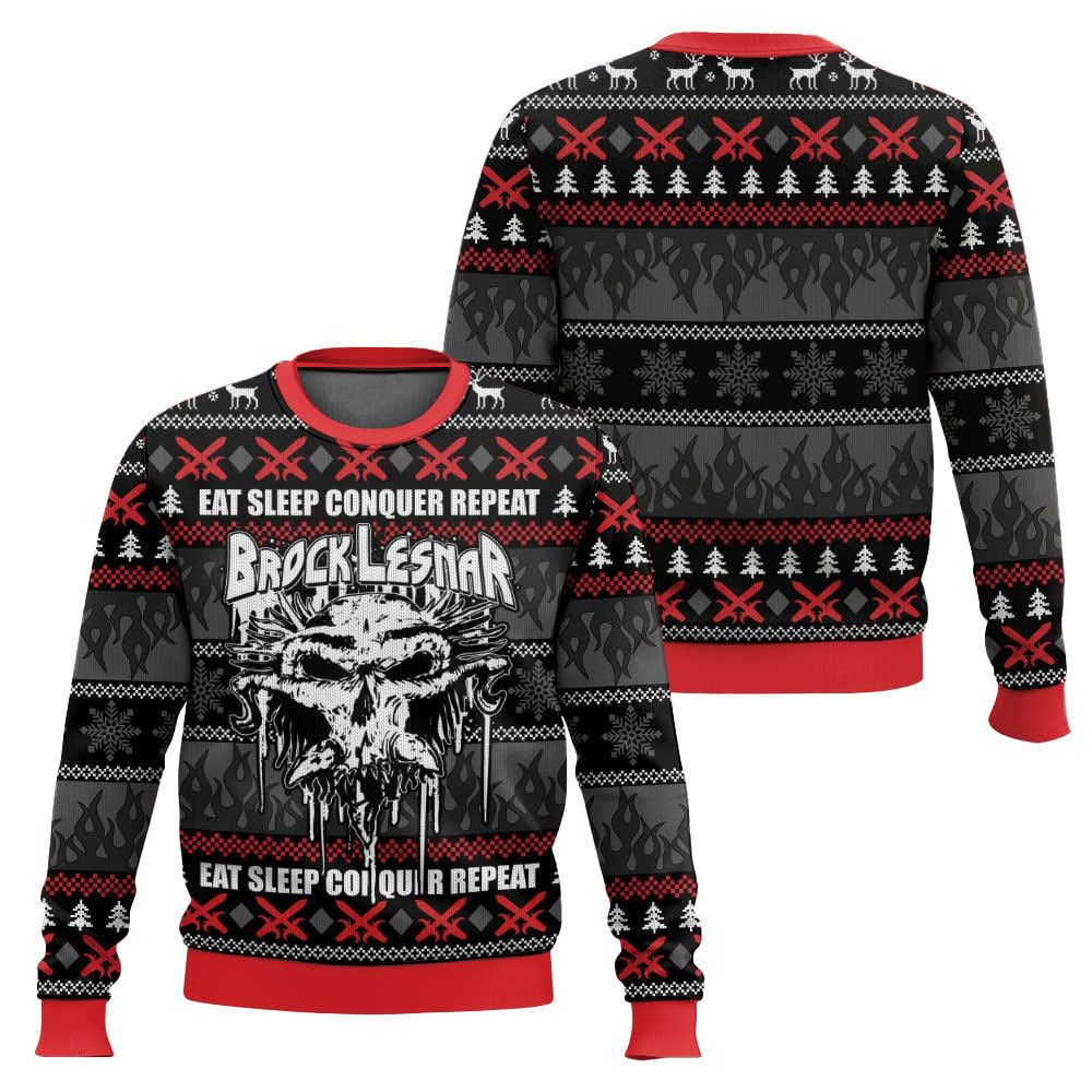 Eat Sleep Conquer Repeat Brock Lesnar Ugly Sweater – Moonbestprint