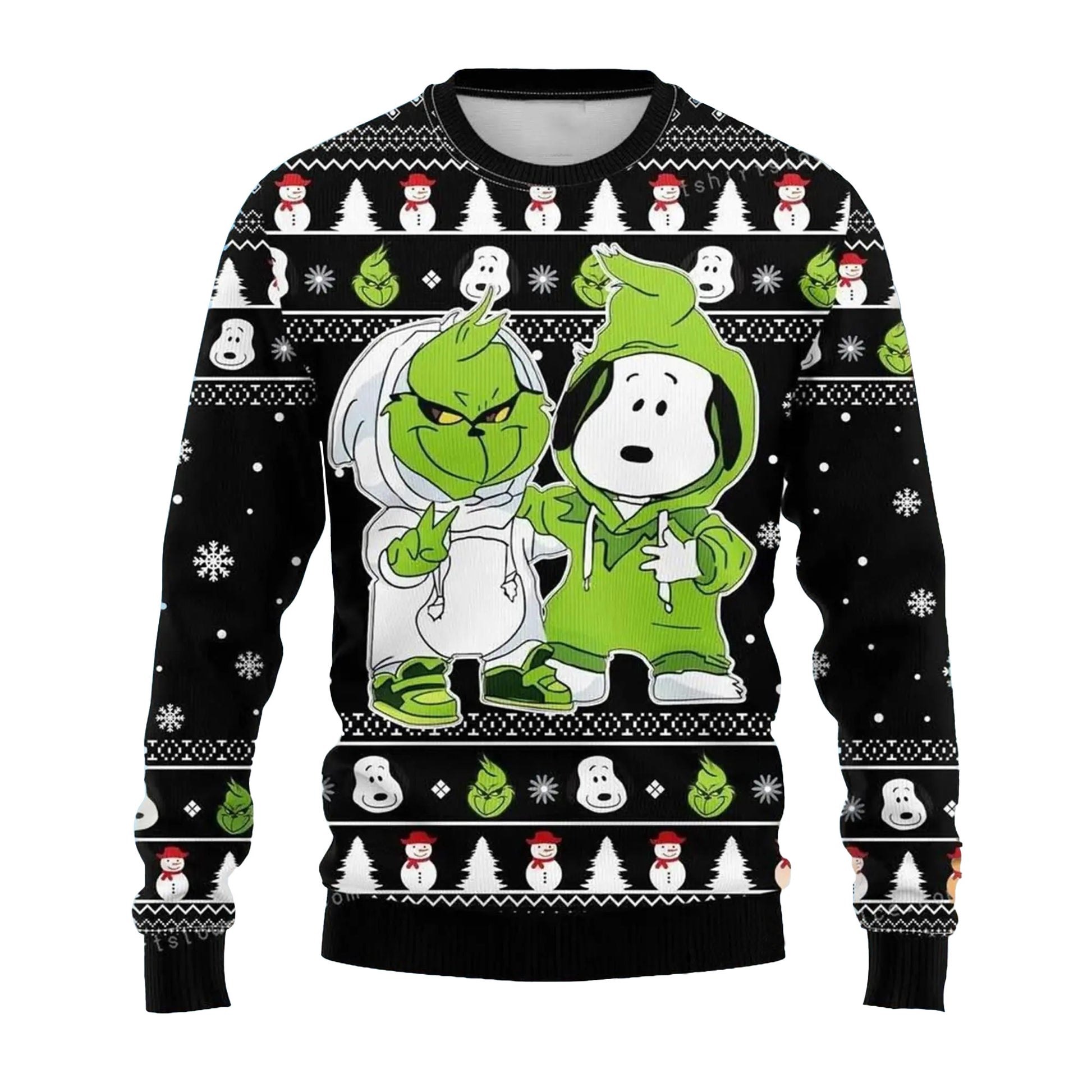 Grinch And Snoopy Christmas Ugly Sweater – Moonbestprint