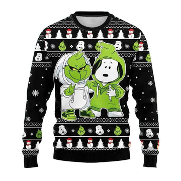 Grinch And Snoopy Christmas Ugly Sweater – Moonbestprint