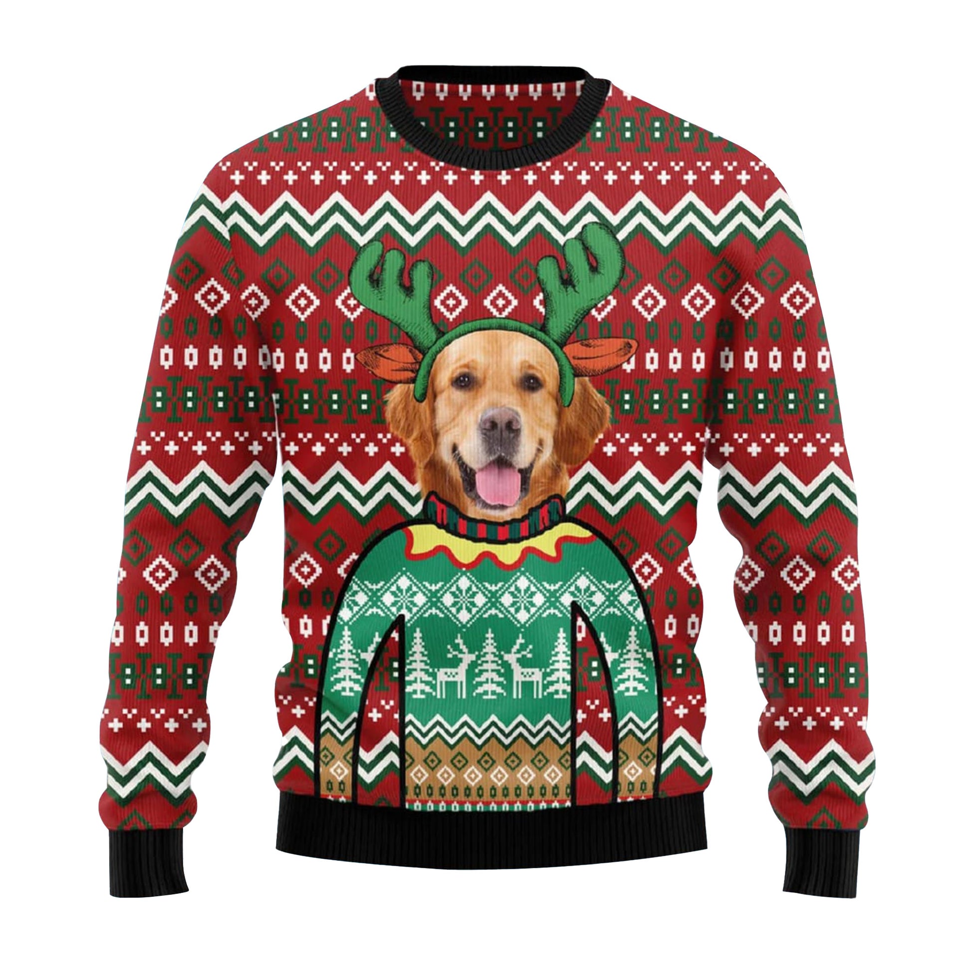 Golden Retriever Reindeer Ugly Christmas Sweater – Moonbestprint