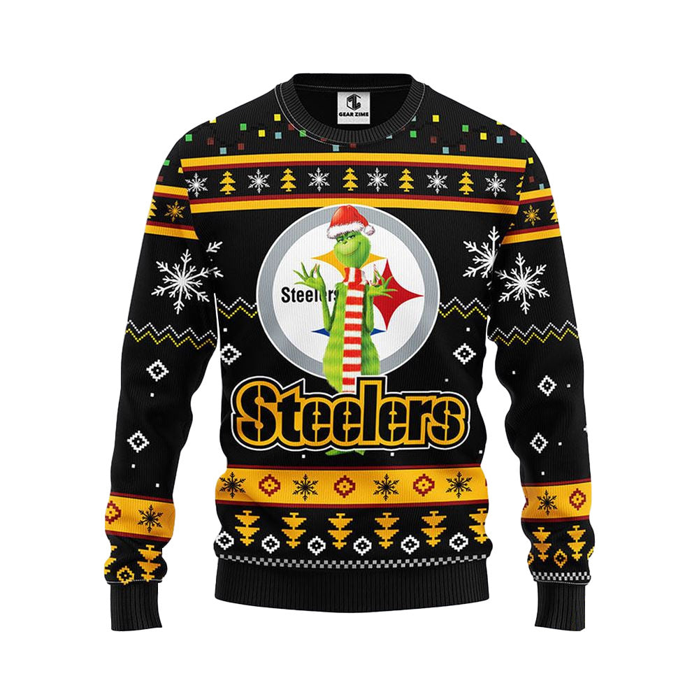 Pittsburgh Steelers Funny Grinch Ugly Christmas Sweater – Moonbestprint