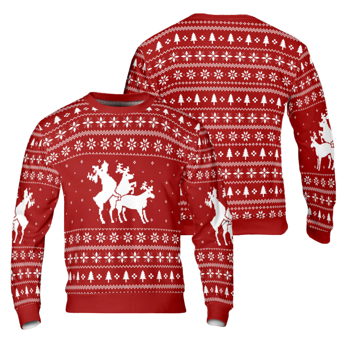 Three Naughty Deer Ugly Christmas Sweater – Moonbestprint