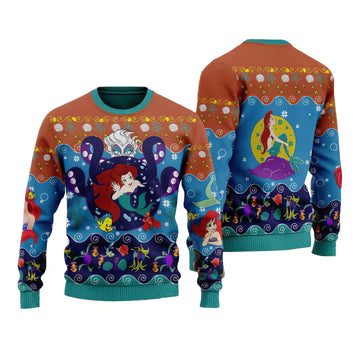 Ariel Princess Mermaid Xmas Ugly Sweater – Moonbestprint