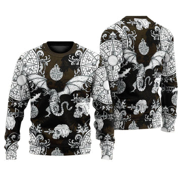 Dragon Flying With Skull Gothic Style Ugly Christmas Sweater – Moonbestprint