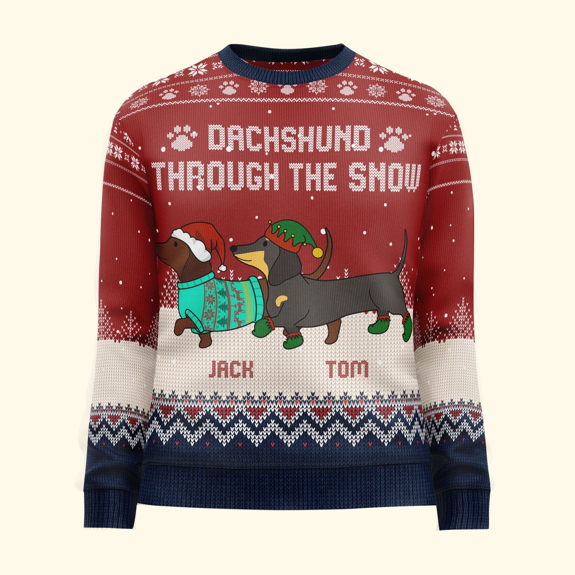 Dachshund Through The Snow Ugly Sweater – Moonbestprint