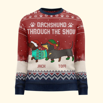 Dachshund Through The Snow Ugly Sweater – Moonbestprint