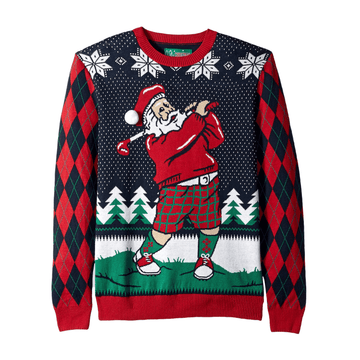Teeing Off Golfing Santa Ugly Christmas Sweater – Moonbestprint