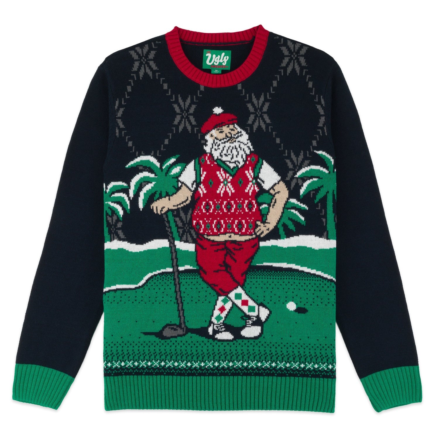 Tropical Golfing Santa Ugly Christmas Sweater – Moonbestprint