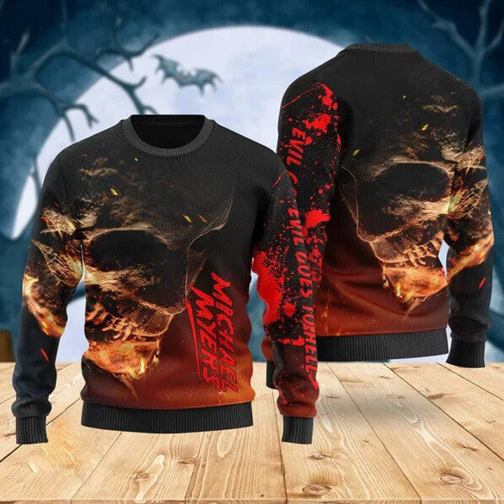 Skull Michael Myers Sweater Halloween Ugly Sweater – Moonbestprint