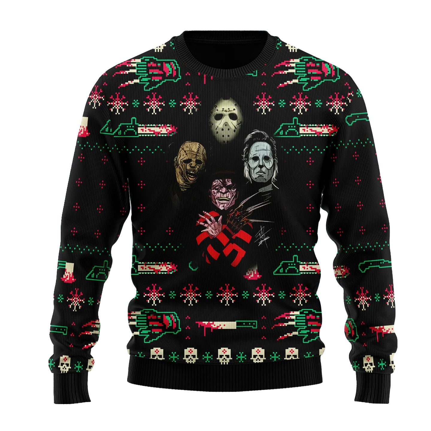 Horror Killer Christmas Halloween Ugly Sweater – Moonbestprint