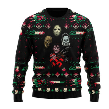 Horror Killer Christmas Halloween Ugly Sweater – Moonbestprint