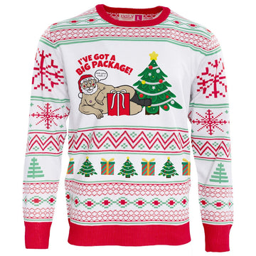 Santa's Big Package Ornament Ugly Christmas Sweater – Moonbestprint