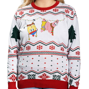 SpongeBob and Patrick Hanging Ugly Christmas Sweater – Moonbestprint