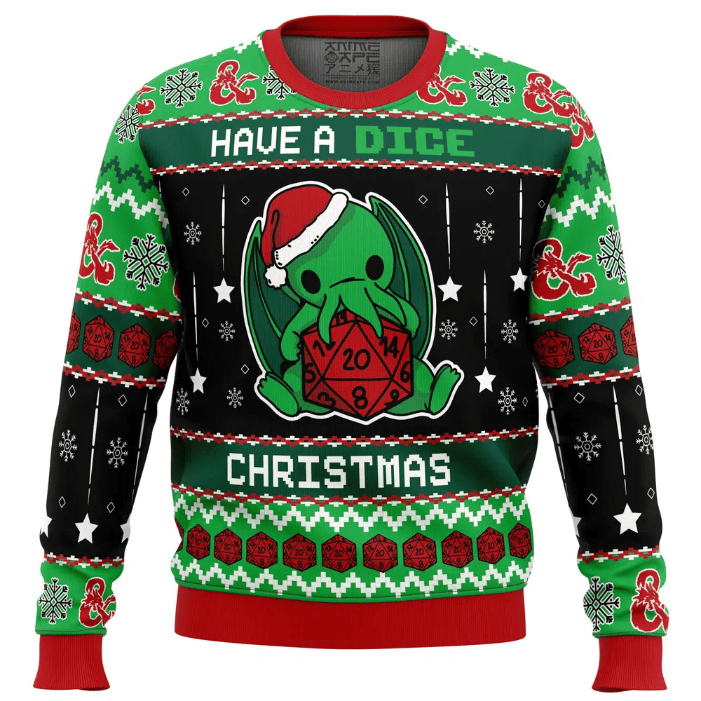 Cthulhu Have A Dice Dungeons & Dragon Ugly Christmas Sweater – Moonbestprint
