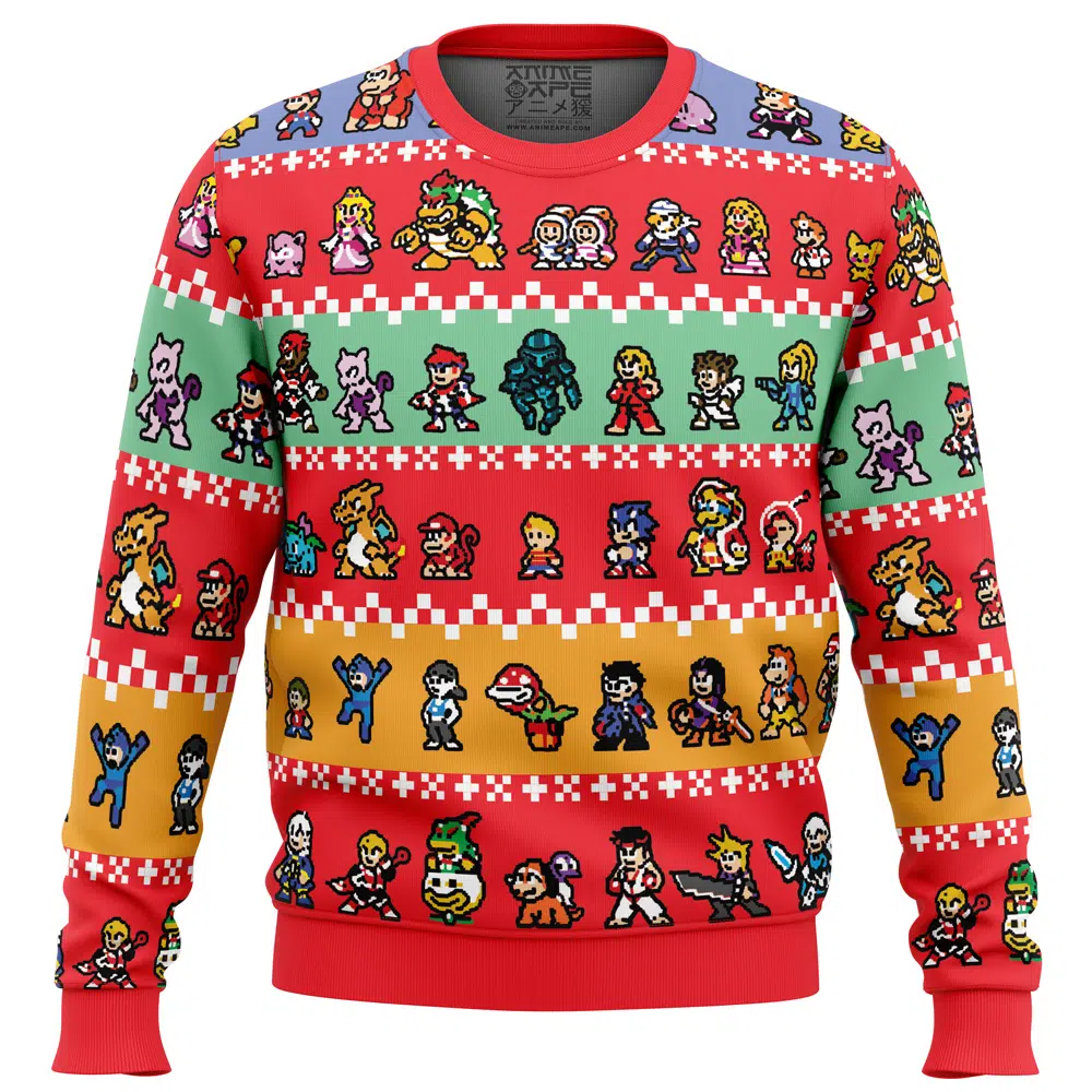 Pixel Smash Super Smash Bros Ugly Christmas Sweater – Moonbestprint