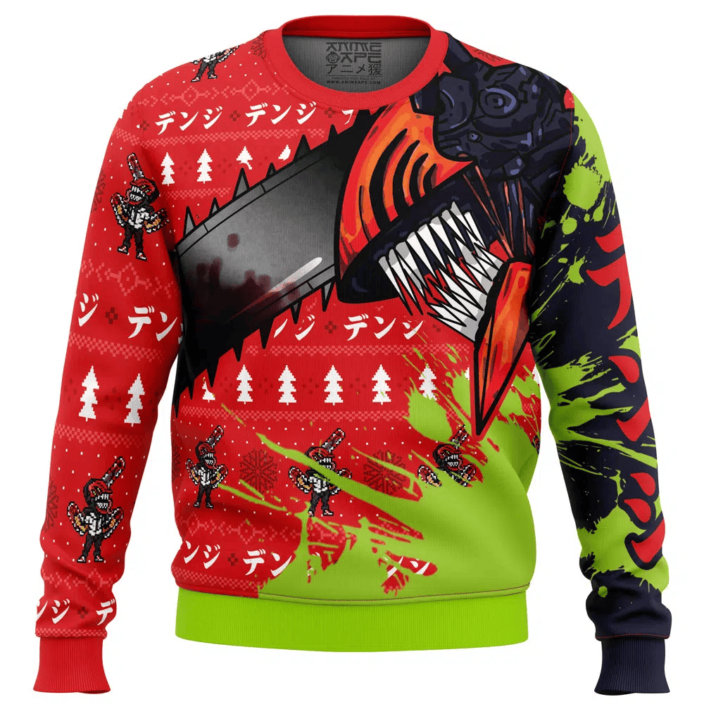 Hybrid Form Denji Chainsaw Man Ugly Christmas Sweater – Moonbestprint