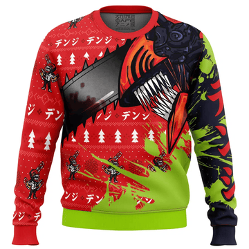 Hybrid Form Denji Chainsaw Man Ugly Christmas Sweater – Moonbestprint