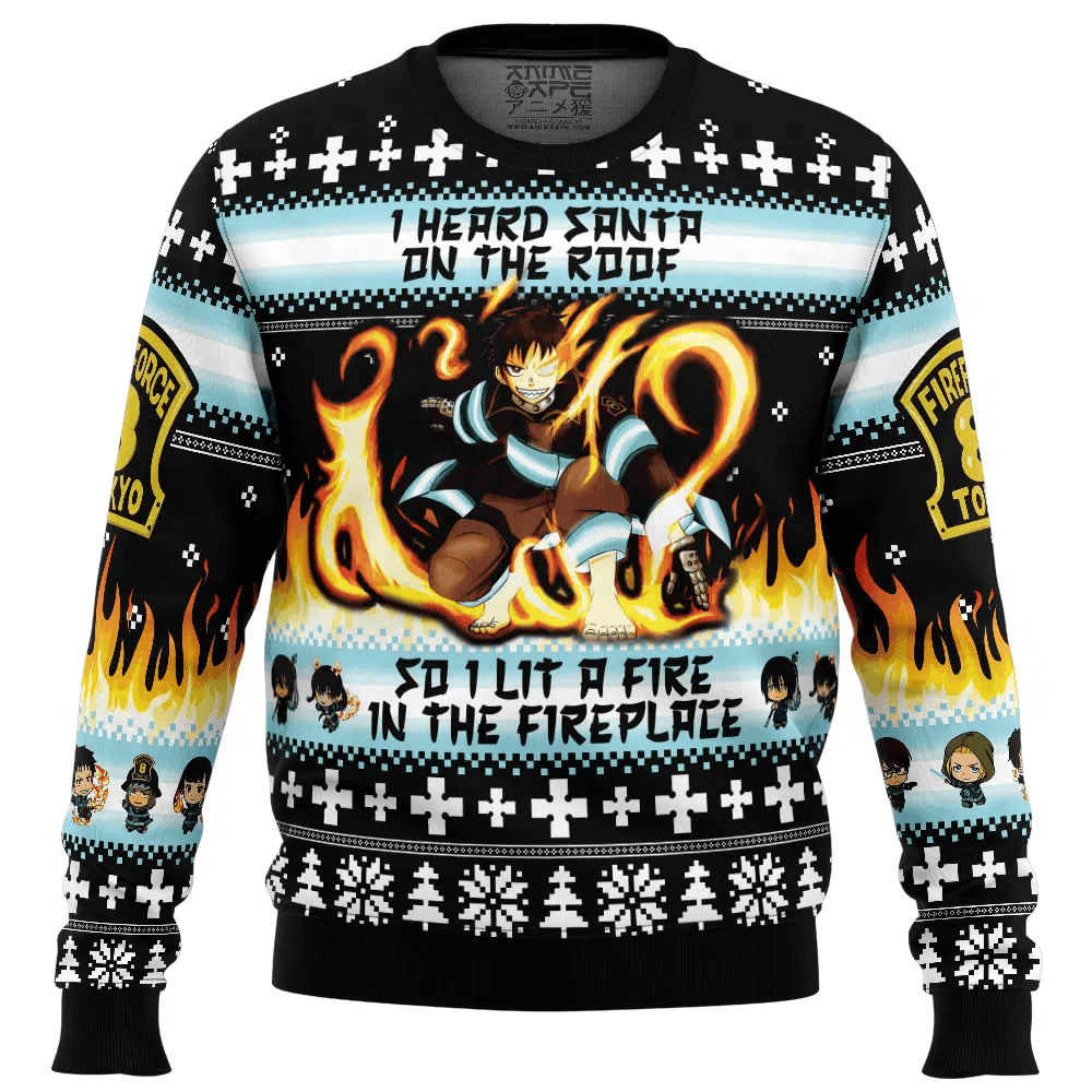 I Heard Santa on the Roof Fire Force Ugly Christmas Sweaters – Moonbestprint