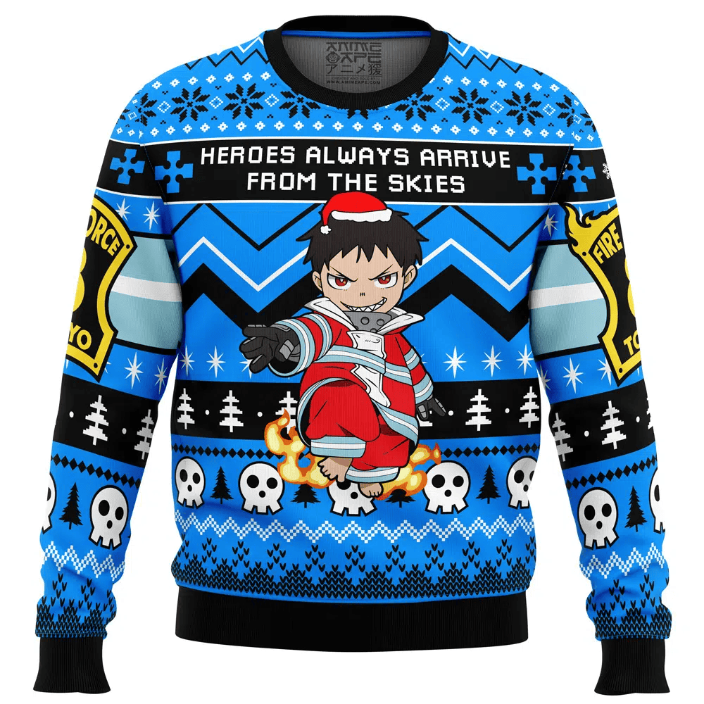 Heroes Always Arrive Fire Force Ugly Christmas Sweater – Moonbestprint