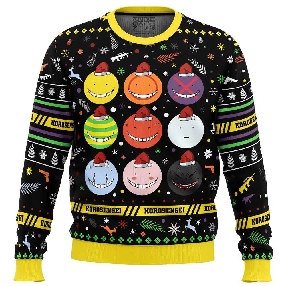 Korosensei Expressions Assassination Classroom Ugly Christmas Sweater – Moonbestprint