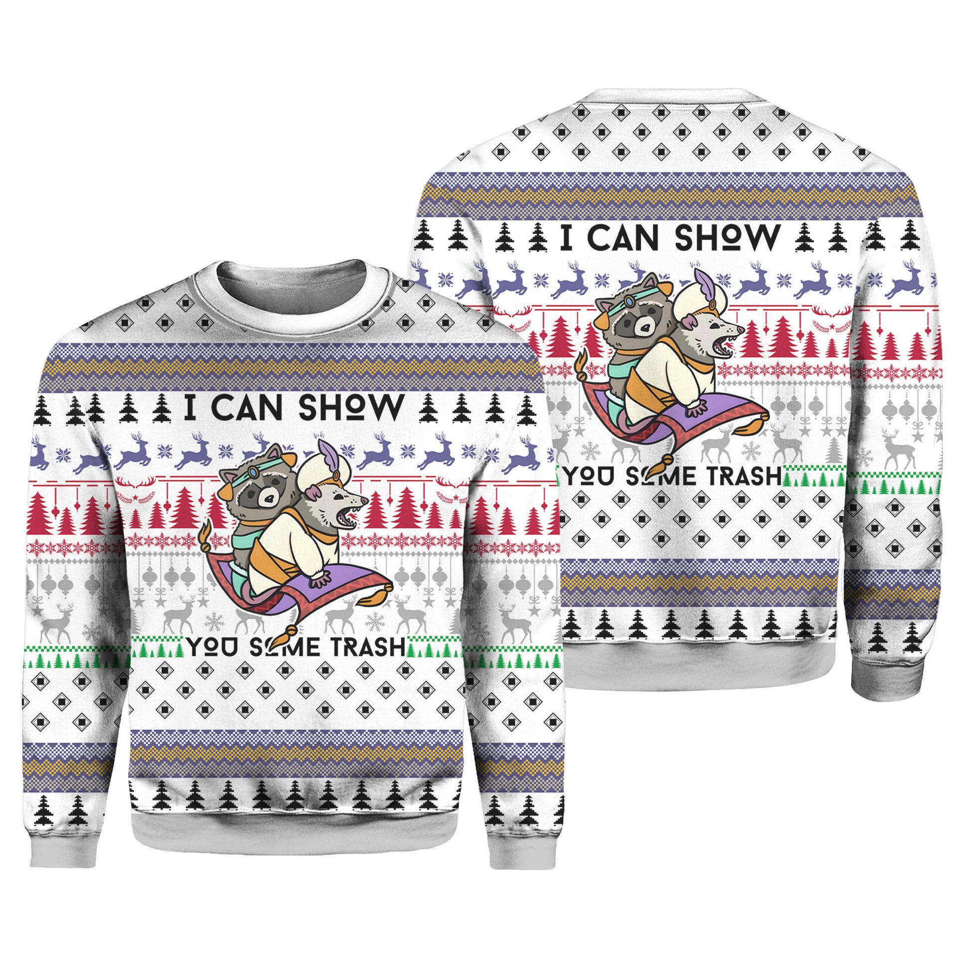 Raccoon I Can Show You Some Trash Ugly Christmas Sweater – Moonbestprint