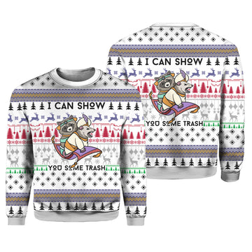Raccoon I Can Show You Some Trash Ugly Christmas Sweater – Moonbestprint