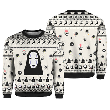 No Face White Christmas Gift Ugly Christmas Sweater – Moonbestprint