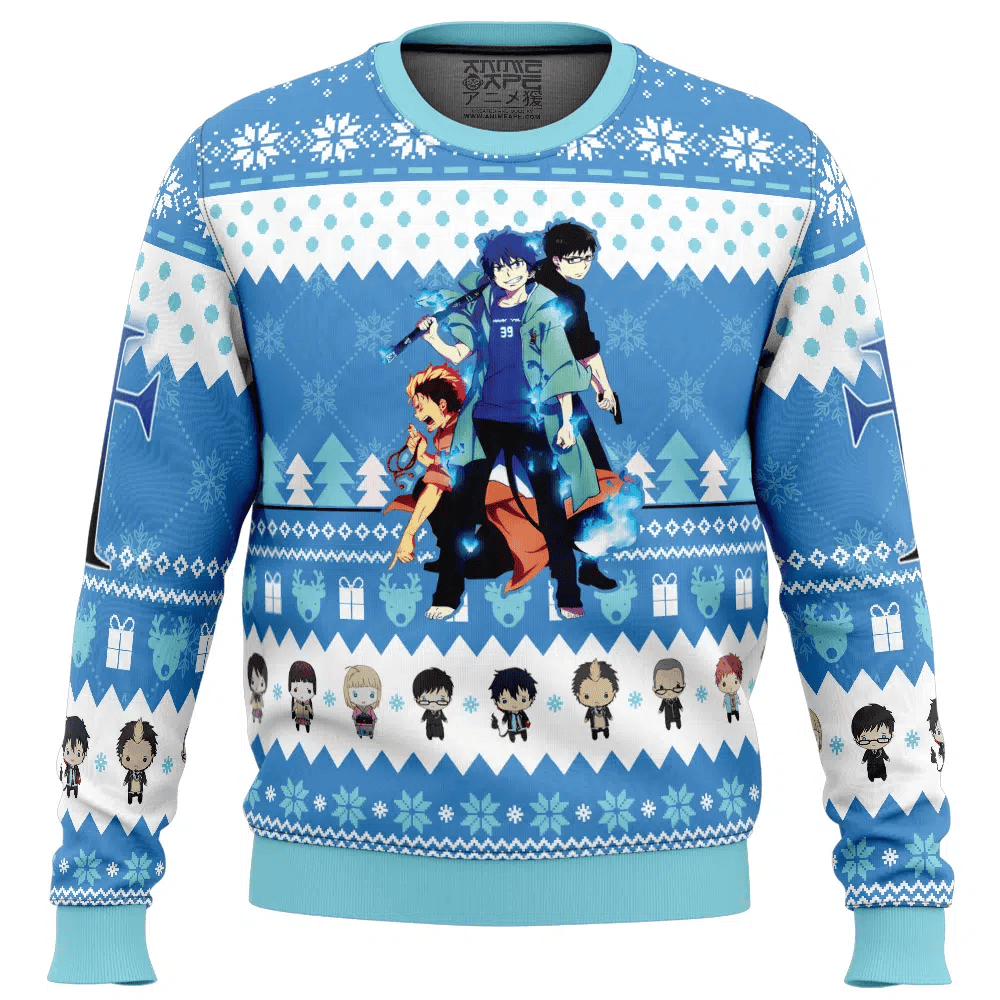 The Trio Blue Exorcist Ugly Christmas Sweater – Moonbestprint