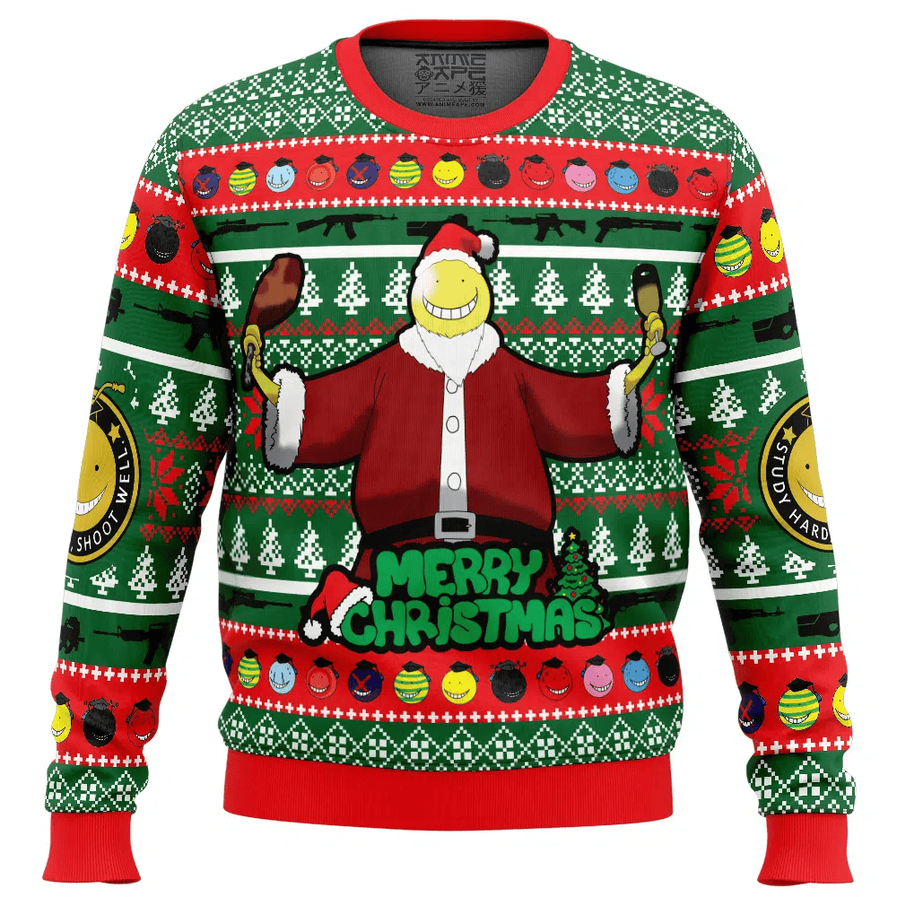 Santa Koro-Sensei Assassination Classroom Ugly Christmas Sweater – Moonbestprint
