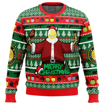 Santa Koro-Sensei Assassination Classroom Ugly Christmas Sweater – Moonbestprint