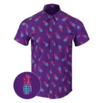 Pineapple Grenade Purple Button Down Shirt Concealed Carry Hawaiian Shirt Present For Dad – Moonbestprint