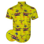Palm V3 Yellow Button Down Shirt Tactical Shirt Hawaii Style Gifts For Dudes – Moonbestprint