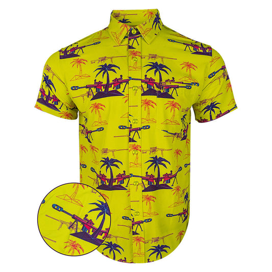 Palm V3 Yellow Button Down Shirt Tactical Shirt Hawaii Style Gifts For Dudes – Moonbestprint
