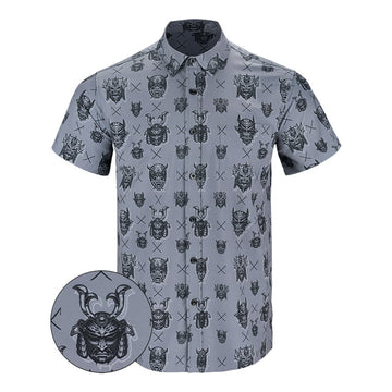 Oni Mask Button Down Shirt Hawaiian Tactical Button Down Gifts Ideas For Father – Moonbestprint