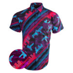 Ocean Drive Button Down Shirt Gun Print Hawaiian Shirt Xmas Gifts For Father – Moonbestprint