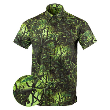 Full Metal Jacket Button Down Shirt Tactical Tropical Print Shirt Gifts For Gun Lovers – Moonbestprint