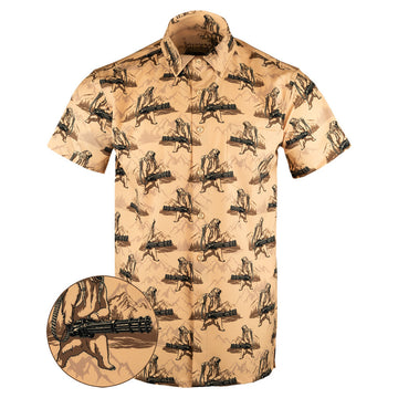 Bear Arms Button Down Shirt Tactical Aloha Shirt Birthday Present For Husband – Moonbestprint