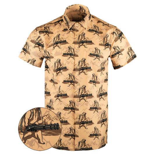 Bear Arms Button Down Shirt Tactical Aloha Shirt Birthday Present For Husband – Moonbestprint